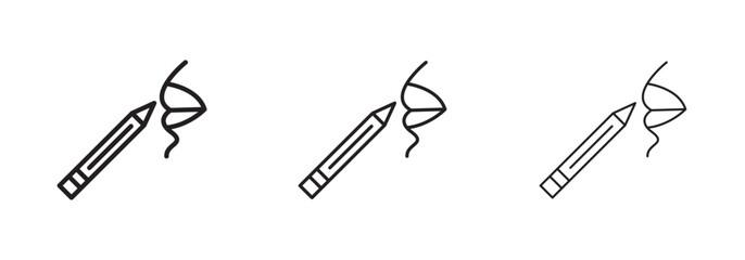 Lip pencil icon in flat style. Basic vector symbol illustration