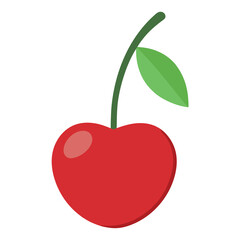 Realistic-single-cherry-icon-on-white-background 
