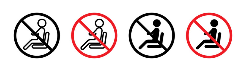No sitting sign in flat style. Basic vector symbol illustration