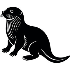 Obraz premium Sea-otter-icon--silhouette-vector. 