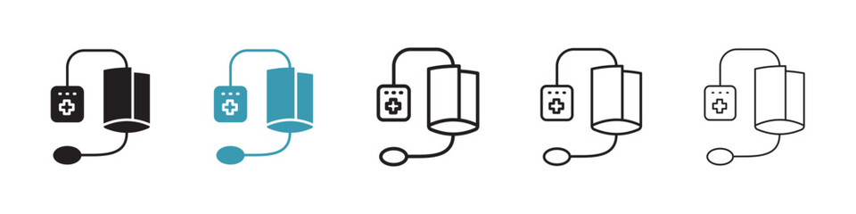 Sphygmomanometer icon in flat style. Basic vector symbol illustration