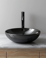 Contemporary basin with elegant curves high resolution picture