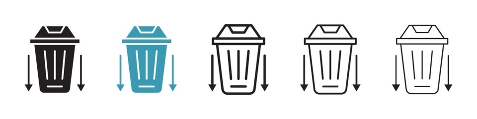 Waste reduction icon in flat style. Basic vector symbol illustration