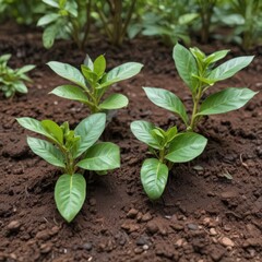 young green plant, young plant in soil, young plant in the ground