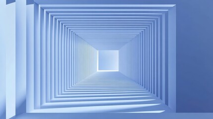 Obraz premium Abstract Light Blue Tunnel Perspective