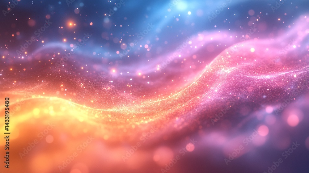 Wall mural stretching visual loop animating over a pastel background