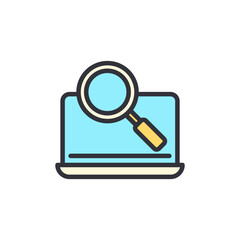 Online search colored icons, minimalist vector illustration ,simple transparent graphic element .Isolated on white background