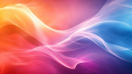 stretching visual loop animating over a colorful mist background