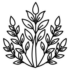 Vector-floral-bushes-icon. 