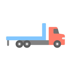 Flatbed flat Icon. truck flat illustration