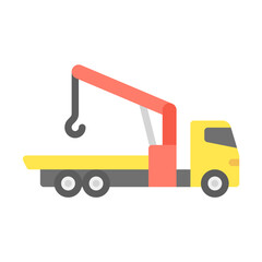 Crane Truck flat Icon. Crane Truck flat illustration