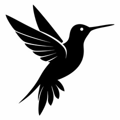 Minimalist Hummingbird Silhouette Vector