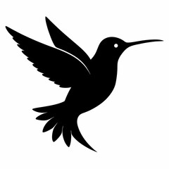 Minimalist Hummingbird Silhouette Vector