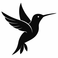 Fototapeta premium Minimalist Hummingbird Silhouette Vector