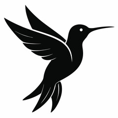 Minimalist Hummingbird Silhouette Vector