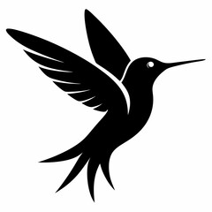 Minimalist Hummingbird Silhouette Vector