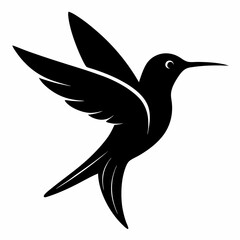 Obraz premium Minimalist Hummingbird Silhouette Vector