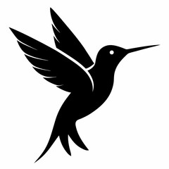 Minimalist Hummingbird Silhouette Vector