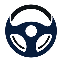 Modern Steering Wheel Icon - Automotive Design Vector Illustration