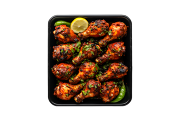 Grilled Chicken Drumsticks Lemon Cilantro Tray Delicious Meal