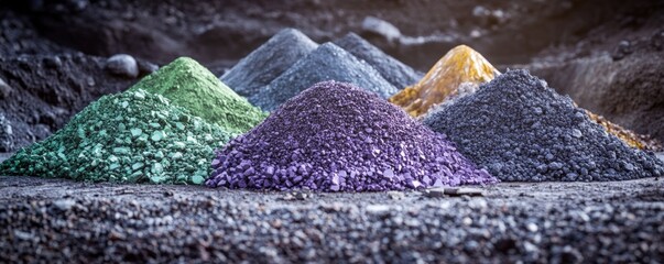 Piles of various colored minerals (1)
