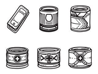 Tourniquet line art healthcare concept drawing