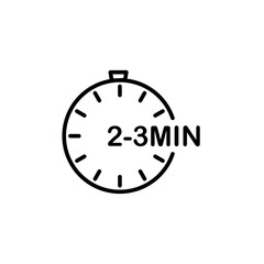2 to 3 Minutes preparation icon vector illustration web design element