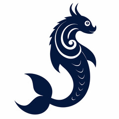 Obraz premium detailed makara silhouette traditional style