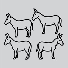 Donkey line draw Illustration