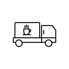 Coffee truck icon vector illustration web design element