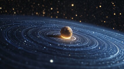 Obraz premium orbiting visual loop animating over a minimalist UI background