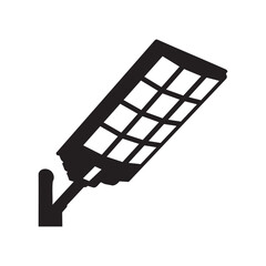 Silhouette of a Modern LED Street Light on a Pole