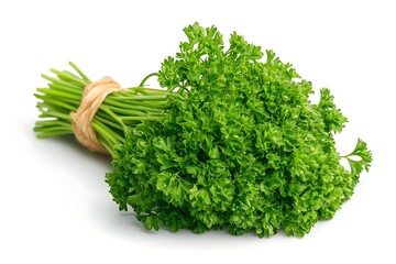 Fresh Parsley Bunch Isolated on White Background