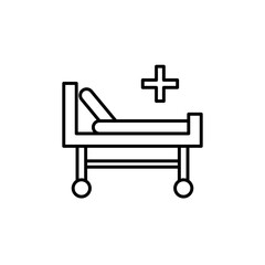 Hospital bed icon vector illustration web design element