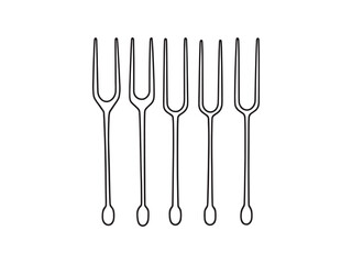 Tuning fork line art minimalist design
