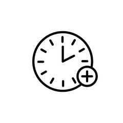 Plus hours icon vector illustration web design element