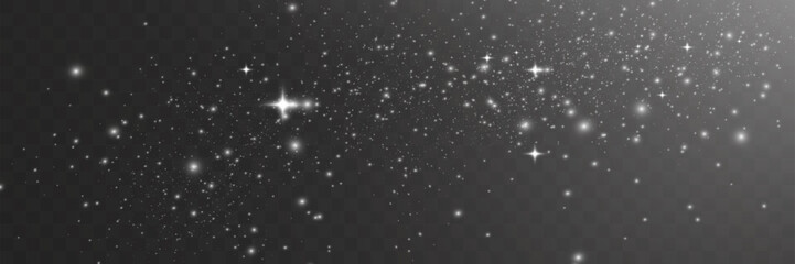 Bright glowing sparkles on a transparent background, resembling a starry or glittering effect