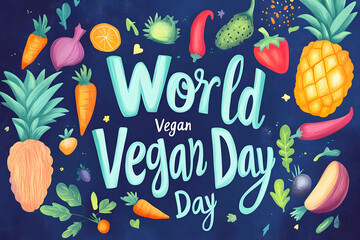 Unique Blend of Typography and Produce for Vegan Lifestyle Promotion