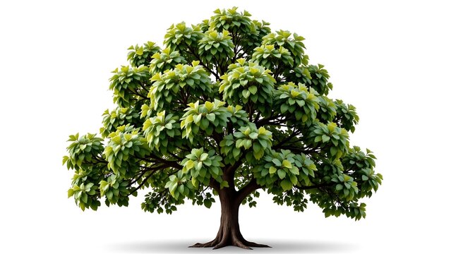 "A sycamore tree with wide green crown, isolated on transparent background"