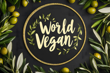 Minimalist Circular Frame Celebrating Global Plant Based Movement