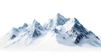 Snow-Covered Majestic Mountain Peaks Stock Photo