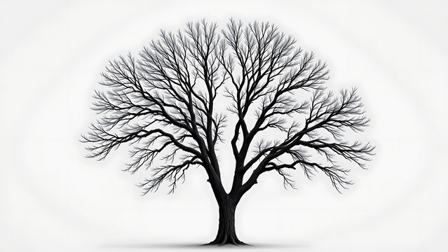 "A tall, leafless winter tree with branching limbs, isolated on transparent background" - Powered by Adobe