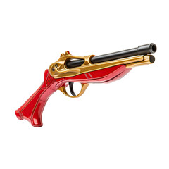Red and Gold Double Barrel Shotgun