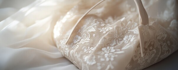 Delicate, embroidered lace fabric