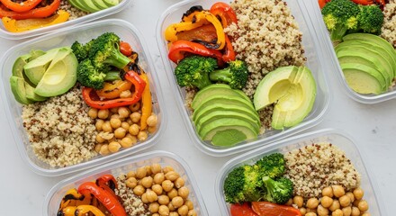 Preparing Healthy Balanced Meals in Food Containers for Meal Prep