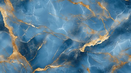 Fototapeta premium Blue marble texture with gold accents