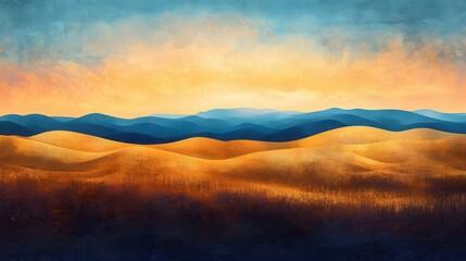 Obraz premium Endless rolling sand dunes under twilight sky