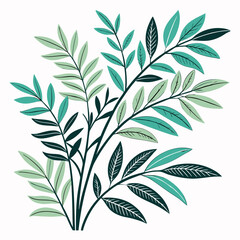 Fototapeta premium Flat vector Illustration of a foliage plant By