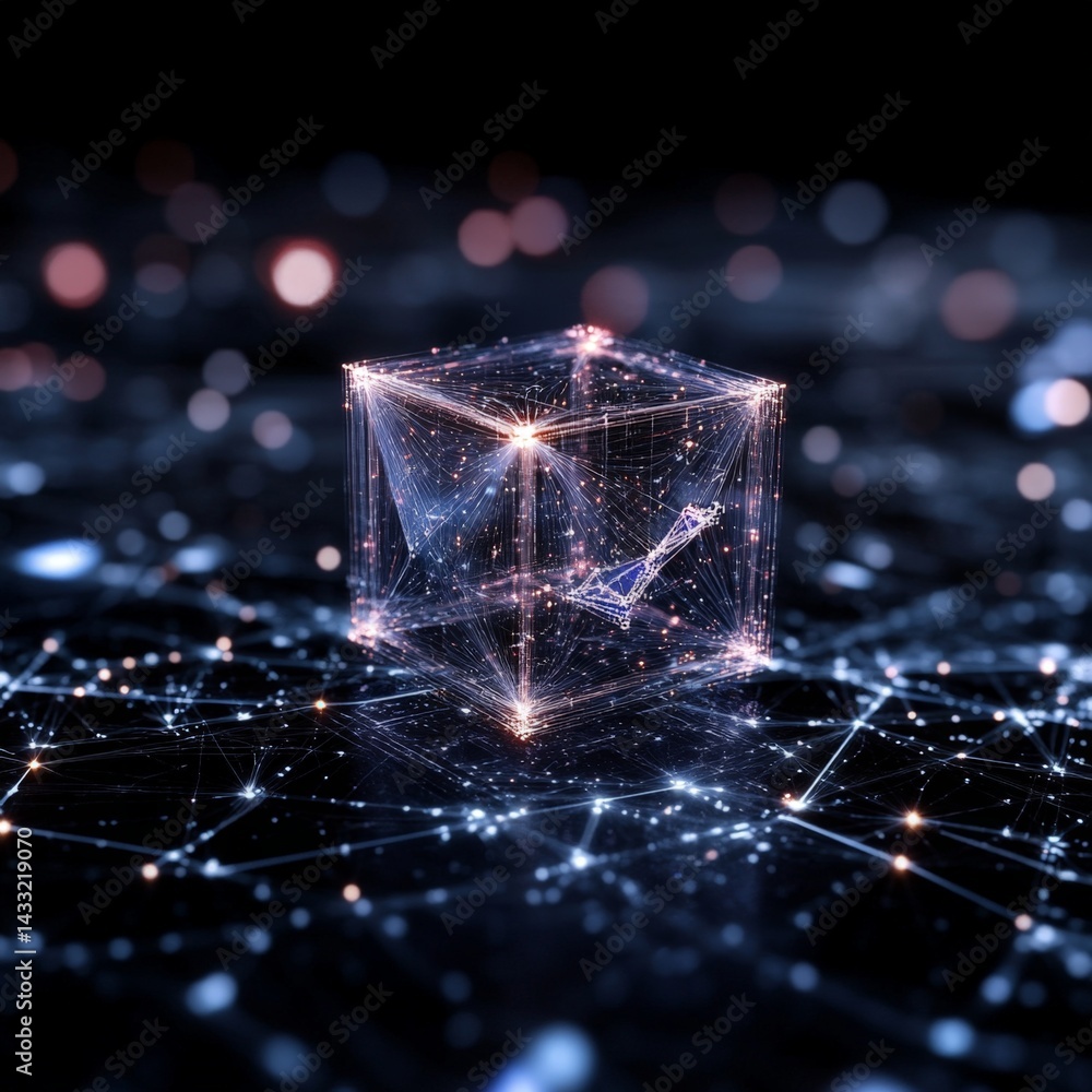 Poster digital architecture concepts featuring abstract cube design
