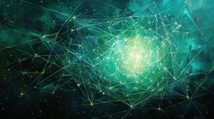 Cosmic Network in a Teal Nebula